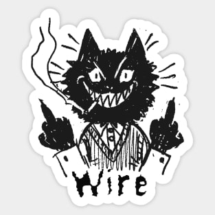 wire and the bad cat Sticker